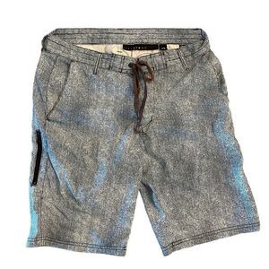 Billabong Mens Casual Shorts Built to Submerge Mid Length Blue Denim-Look Size 3